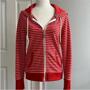 Tommy Hilfiger Red & White Striped Zip Hoodie